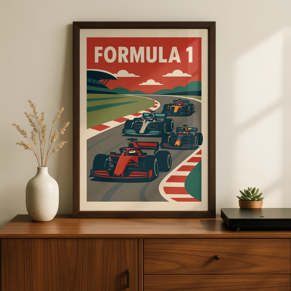Retro Racing Car Poster, Open Wheel Motorsport Wall Art, Vintage Racing Print, Automotive Decor