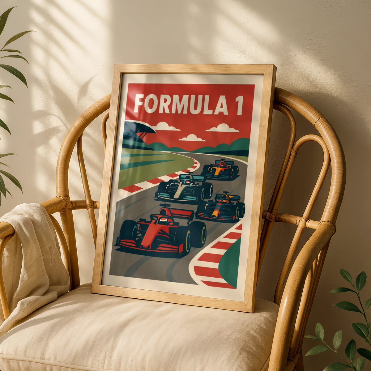 Retro Racing Car Poster, Open Wheel Motorsport Wall Art, Vintage Racing Print, Automotive Decor