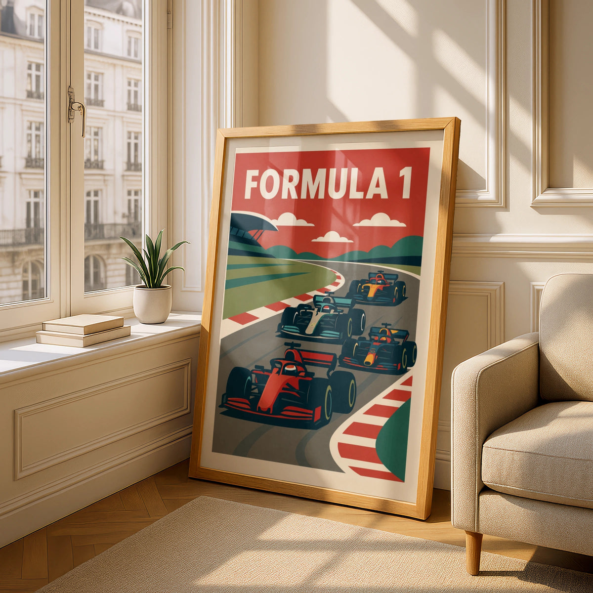 Retro Racing Car Poster, Open Wheel Motorsport Wall Art, Vintage Racing Print, Automotive Decor