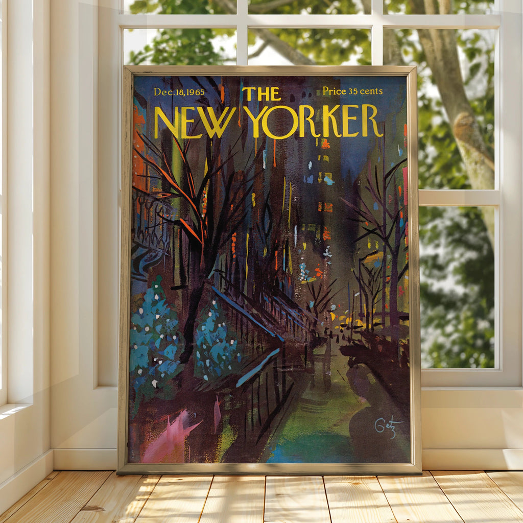 NYC Night Scene Poster, New York City Wall Art