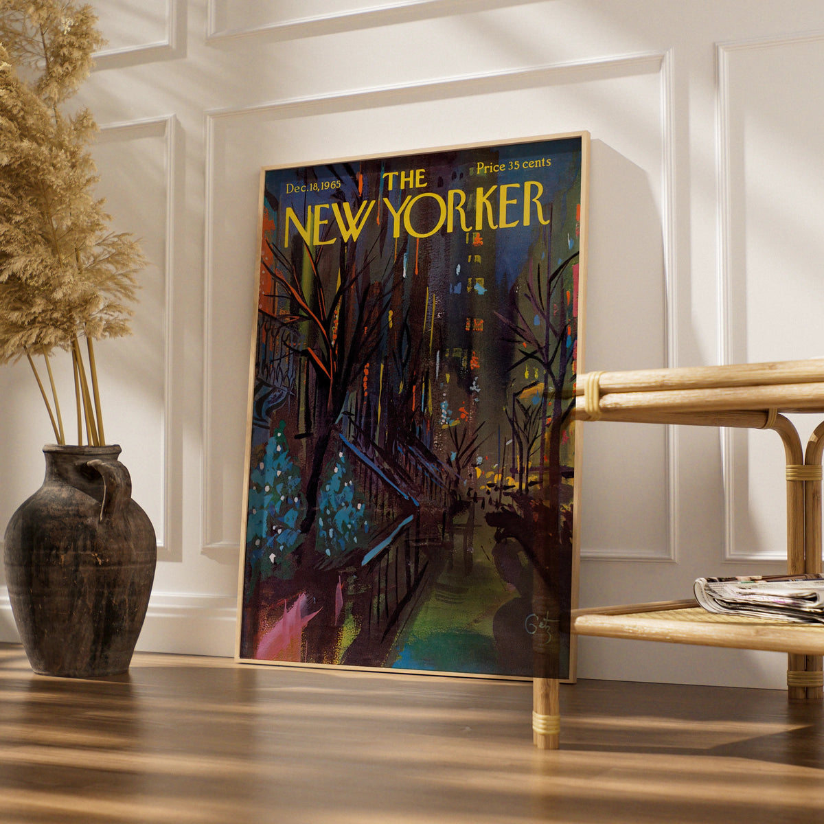 NYC Night Scene Poster, New York City Wall Art