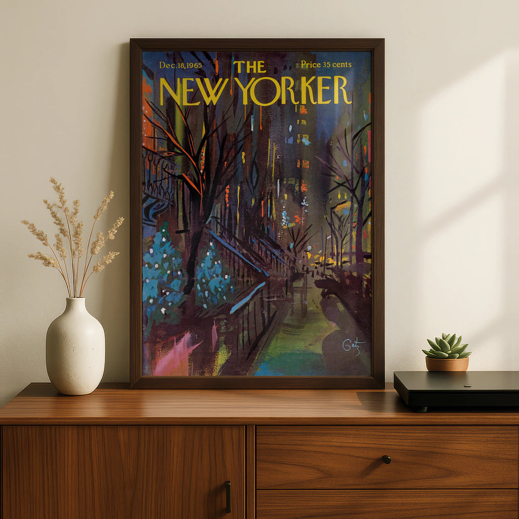 NYC Night Scene Poster, New York City Wall Art