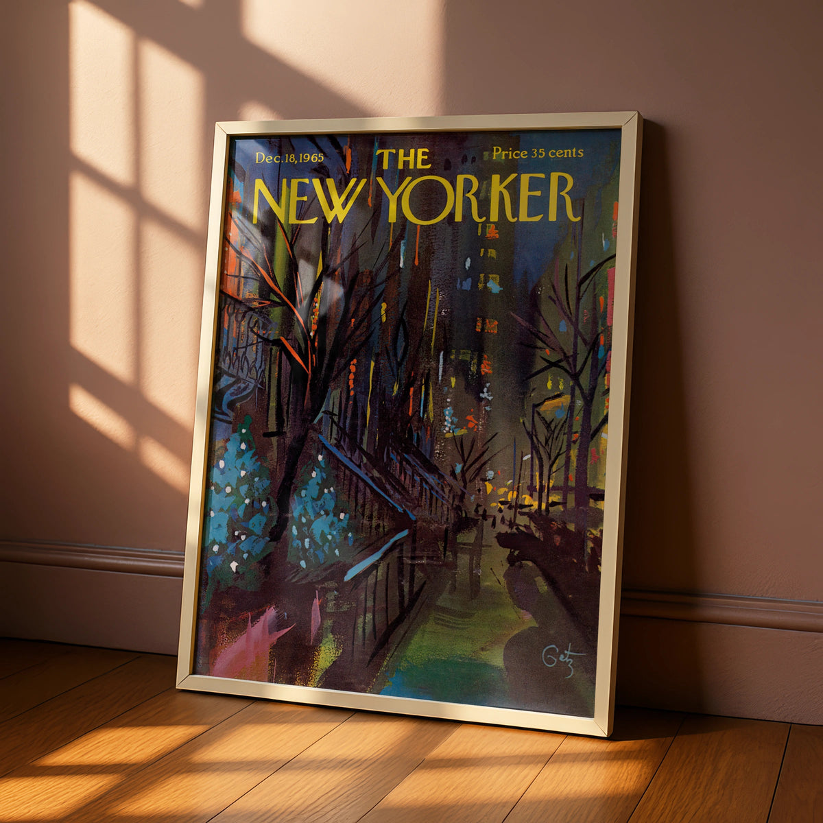 NYC Night Scene Poster, New York City Wall Art