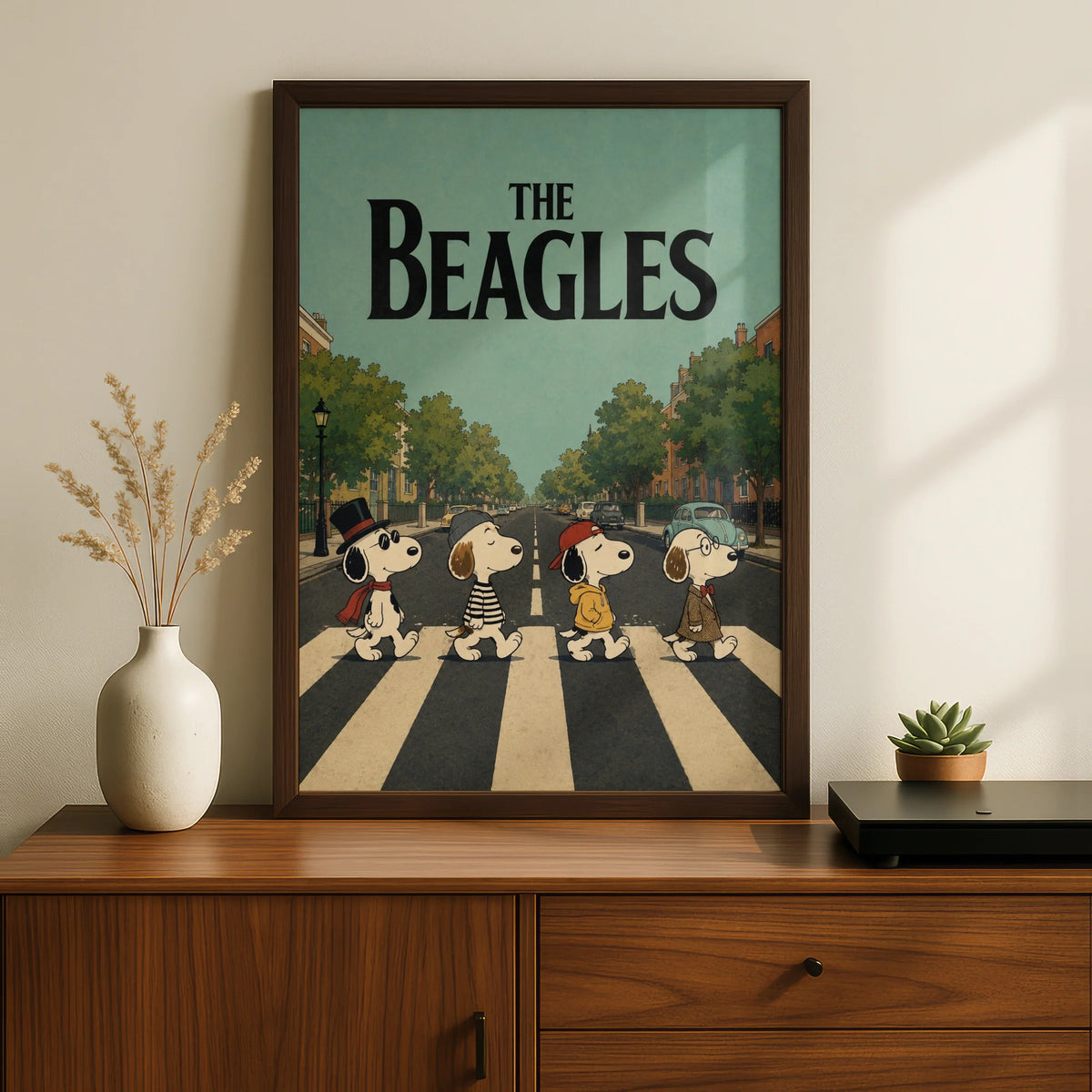Cartoon Beagle Band digital wall art