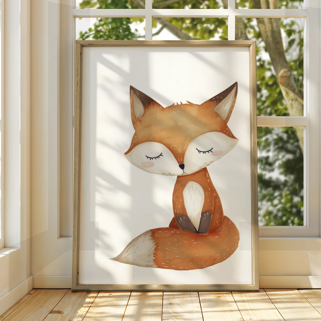Woodland Fox Nursery Wall Art Digital Download