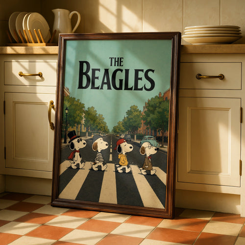 Cartoon Beagle Band digital wall art