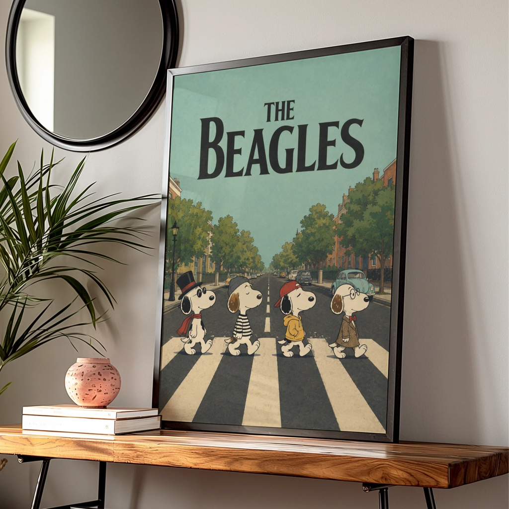 Cartoon Beagle Band digital wall art